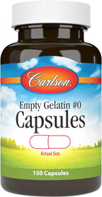 Empty Gelatin Capsules Size #0 - Carlson - 150 Capsules