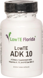 LowTE Florida ADK 10-90 Cápsulas | Complejo de Vitaminas A, D3 y K2 | Alta Potencia con D3 10.000 UI y K2 500 mcg