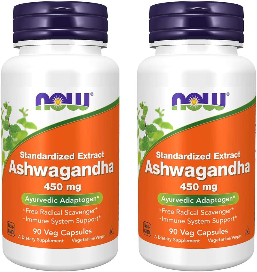 Now Foods Ashwagandha Extracto 450mg, 90 Cápsulas Vegetales (Pack de 2)