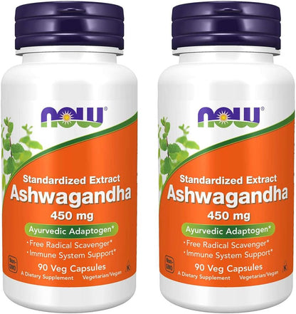 Now Foods Ashwagandha Extracto 450mg, 90 Cápsulas Vegetales (Pack de 2) – Image 1