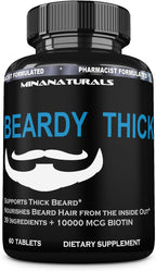 BEARDY Suplemento para Barba con Biotina 10000 mcg, Keratina, Colágeno, Silicio - 60 Comprimidos