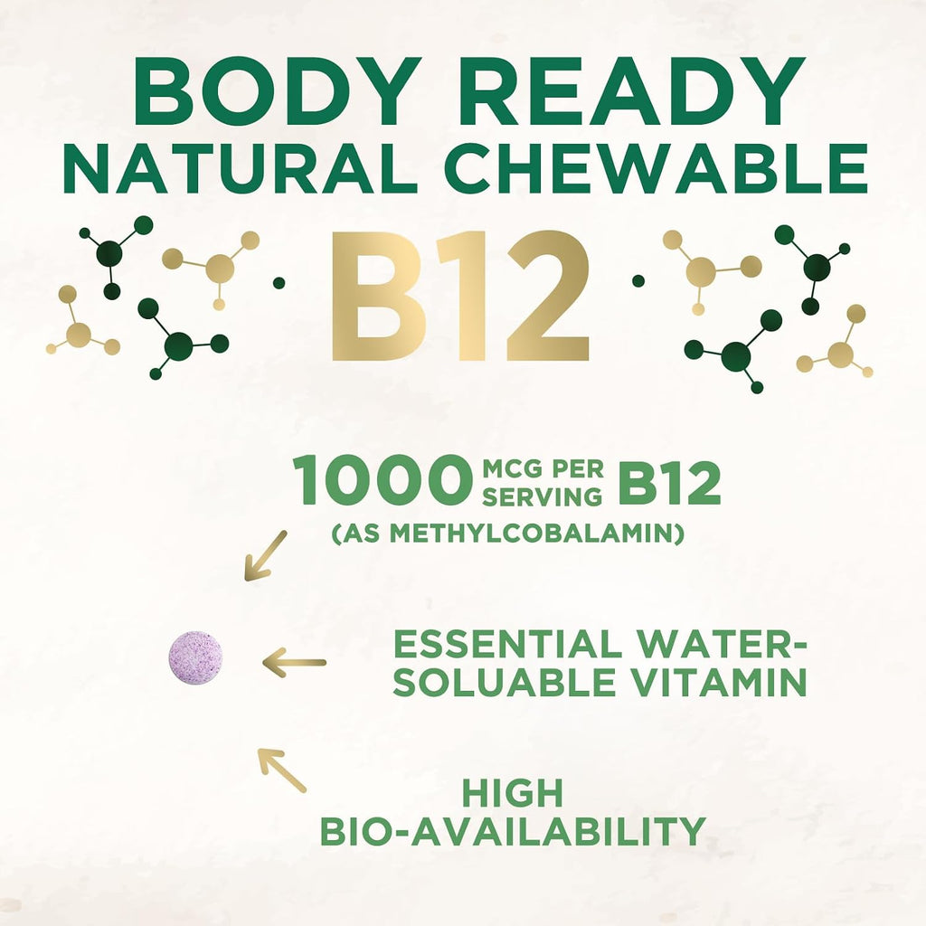 Vitamina B12 1000 mcg Metilcobalamina Comprimidos Masticables - 120 Comprimidos