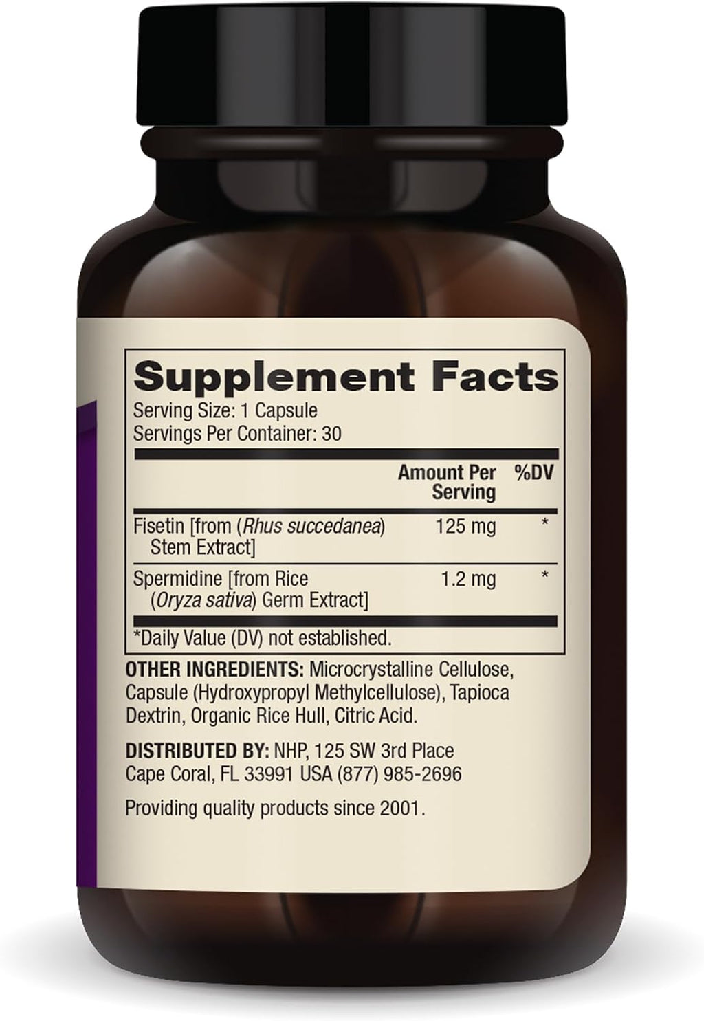 Dr. Mercola Fisetina y Espermidina, 30 Cápsulas, 125 mg de Fisetina, No-OGM, Sin Gluten, Sin Soja
