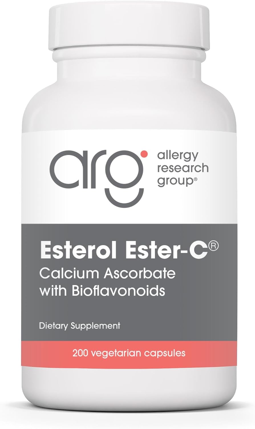 Allergy Research Group Esterol Ester C – Vitamina C tamponada con bioflavonoides y quercetina, 200 cápsulas