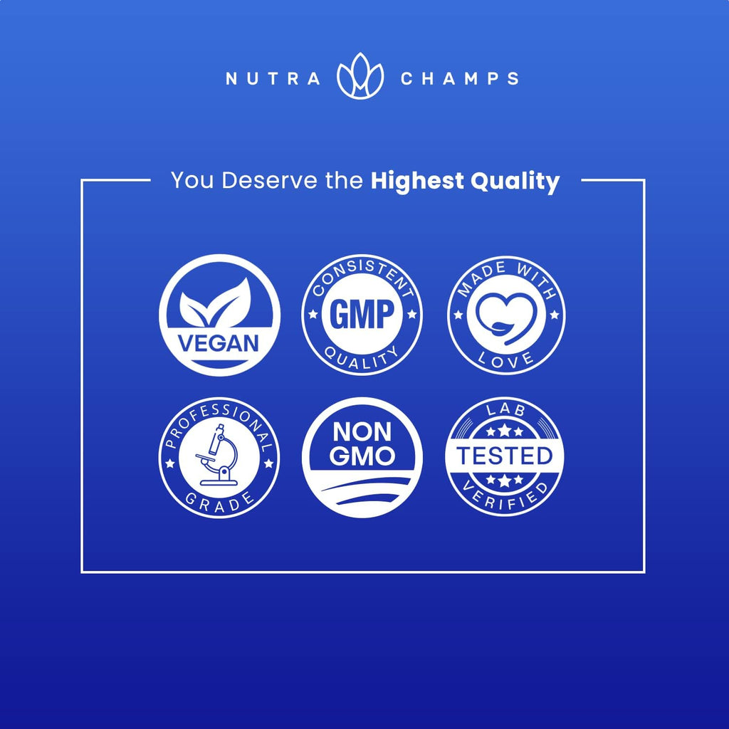 NutraChamps Calm Gummies, Gominolas para el Estrés con Ashwagandha, L-Teanina, GABA, Vitamina B6 y Melisa, Apoyo para el Estado de Ánimo, Concentración y Relajación, Sabor Natural a Baya, 90 Gominolas