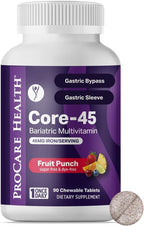 ProCare Health Multivitamínico Bariátrico con Hierro 45mg, 30 Comprimidos Masticables - Sabor a Ponche de Frutas