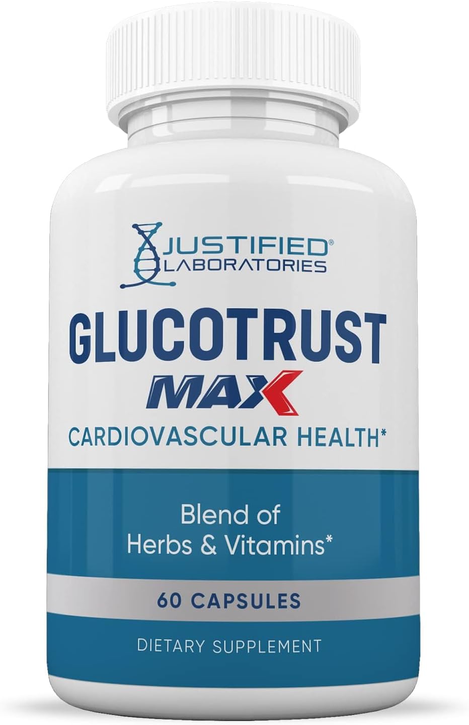 Justified Laboratories Glucotrust Max 1295mg - 300 Cápsulas (5 Envases)