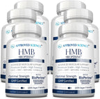 Approved Science HMB - 1500 mg de HMB de alta potencia con calcio y BioPerine para absorción - Salud muscular y rendimiento en el ejercicio - 60 cápsulas veganas - Pack de 6
