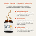 NOOCI NOO Gut, Intestino + Piel: Suplemento 3 en 1 para la Salud Intestinal con Hierbas, Probiótico y Postbiótico, Apoyo Digestivo contra la Hinchazón y el Estreñimiento, 60 Cápsulas Veganas