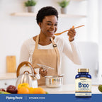 Piping Rock B-100 Complex | 100 Capsules | Vitamins B12, B1, B2, B6 | Non-GMO, Gluten-Free Supplement