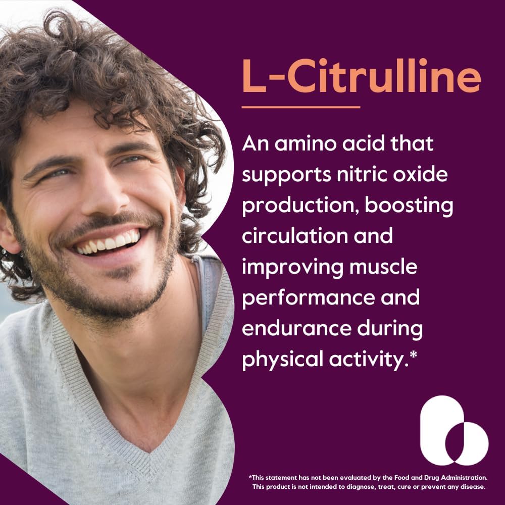 BESTVITE L-Citrulina 750mg por Cápsula (120 Cápsulas Vegetarianas) - Sin Estearatos - Sin Sílice - Sin Rellenos - No GMO - Sin Gluten - Vegano