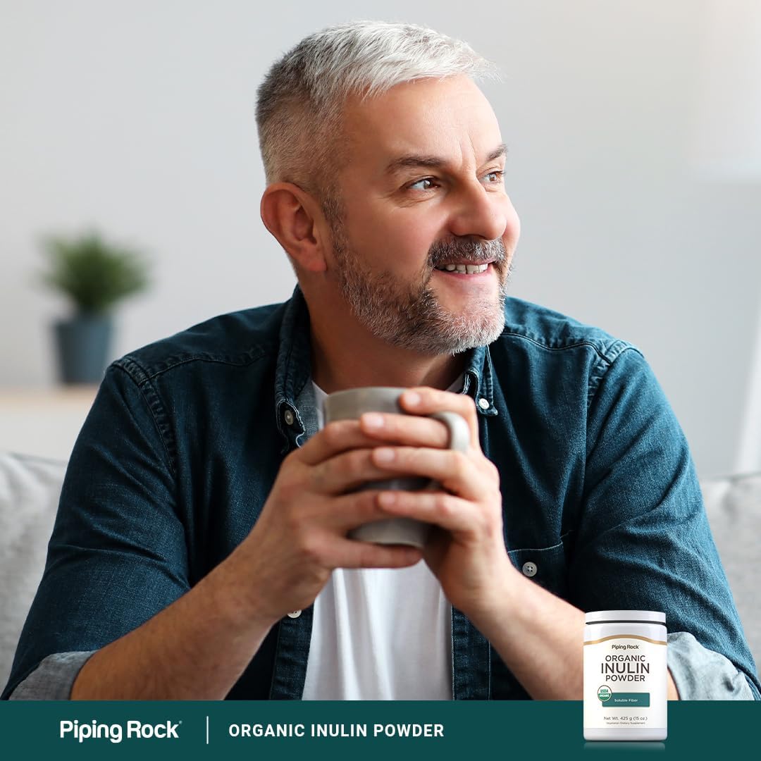 Piping Rock Inulina Orgánica en Polvo | 425 g | Fibra Soluble Prebiótica