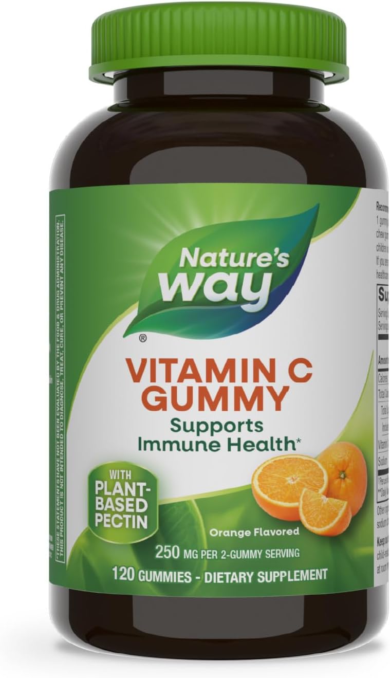 Nature's Way Gomitas de Vitamina C, 250 mg, Sabor Naranja, 120 unidades