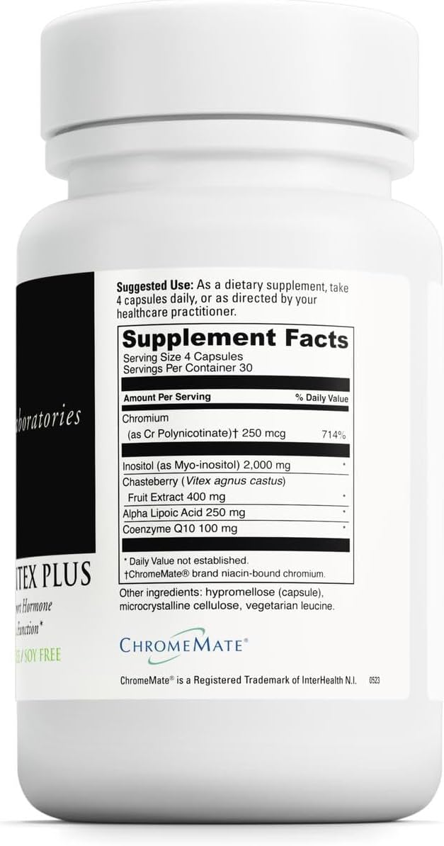 DAVINCI Labs - Inositol + Vitex Plus - Complemento para el Equilibrio Hormonal Femenino - 120 Cápsulas