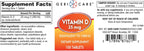 GeriCare Vitamina D 25 mcg (1000 UI) - 100 Comprimidos para Huesos e Inmunidad