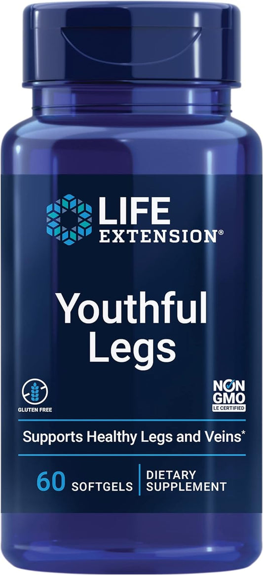 Life Extension Youthful Legs - Suplemento para la Salud Vascular y Circulación de las Piernas con Diosmina y Extracto de Naranja Dulce - 60 Cápsulas Blandas