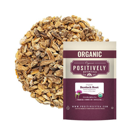 Organic Positively Botanicals Company, Burdock Root, Herbal Tea Loose Leaf Botanical, 4 Ounce – Image 1