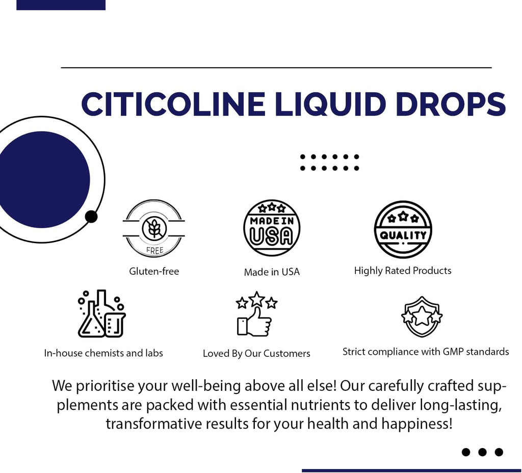 Gotas de Citicolina Líquida 490 mg, 118 ml (4 oz), 240 Dosis