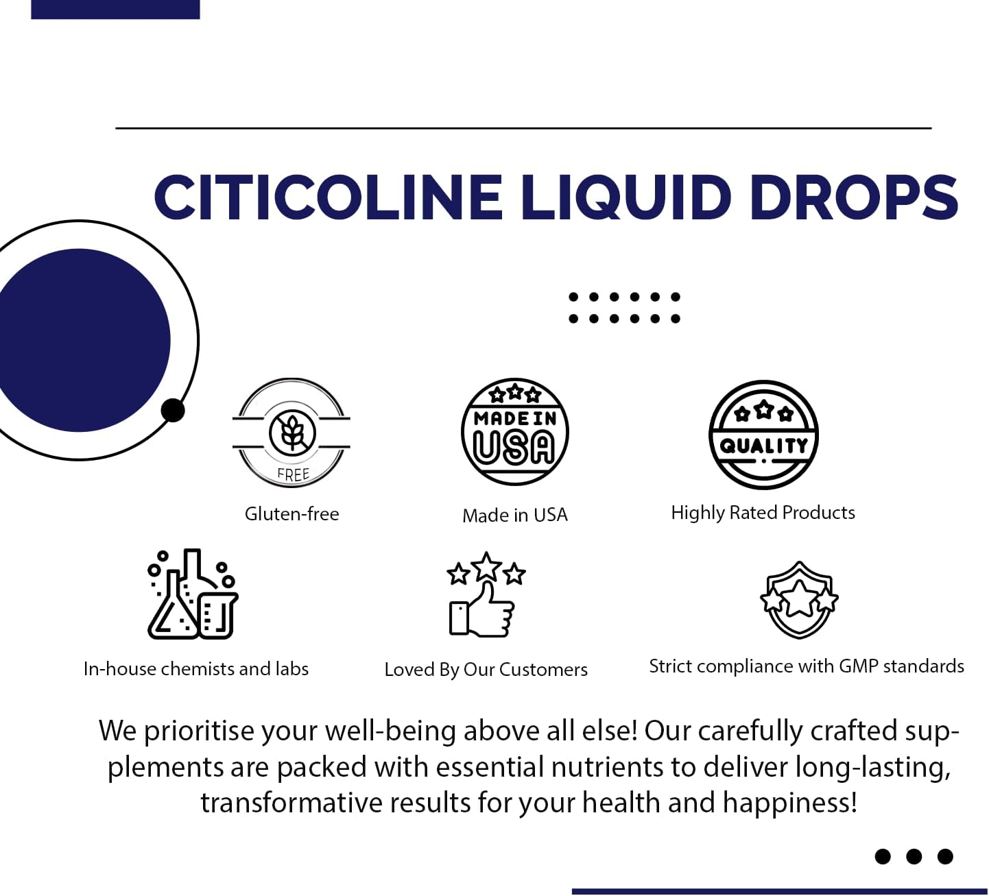 Gotas de Citicolina Líquida 490 mg, 118 ml (4 oz), 240 Dosis