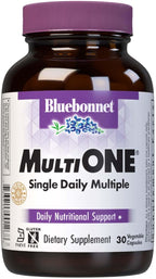 Bluebonnet Nutrition Mult One (con Hierro) – Complejo Multivitamínico y Mineral, 30 Cápsulas Vegetales