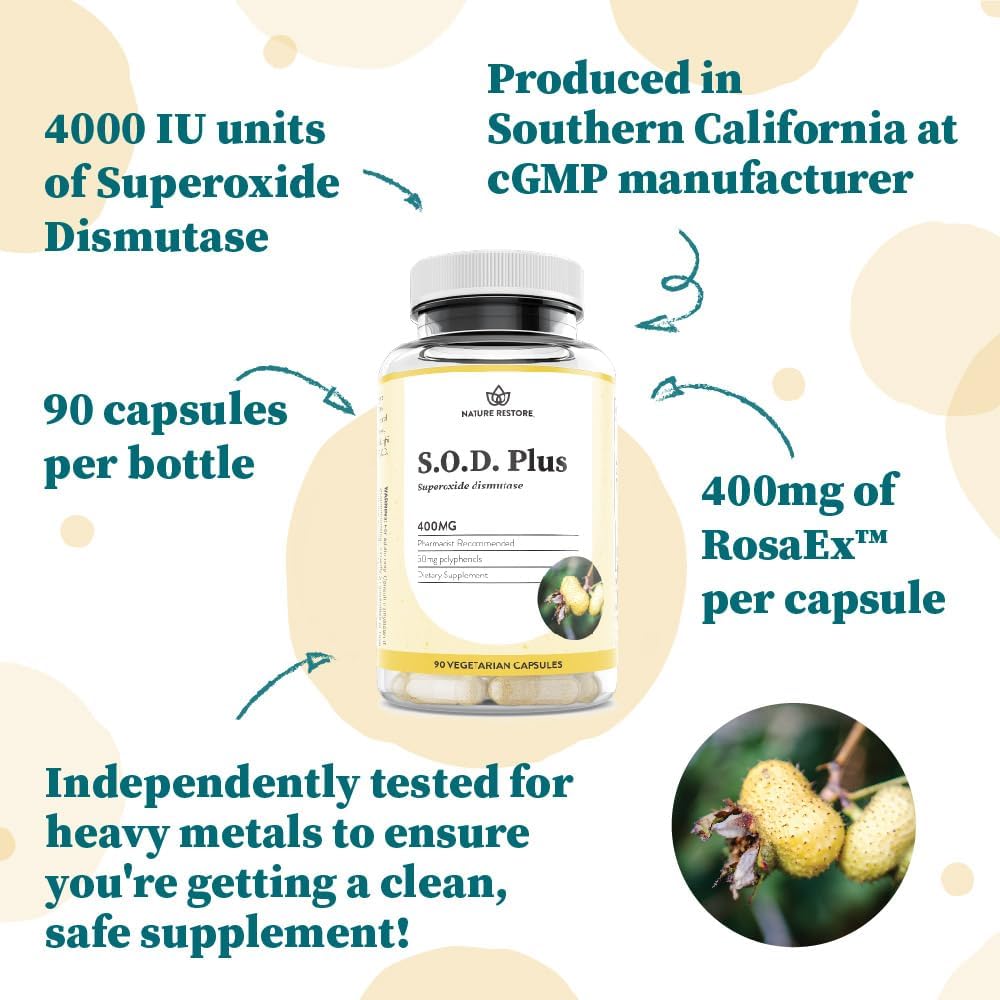 Superóxido Dismutasa (SOD) - 400 mg por cápsula, 90 cápsulas veganas