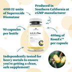 Superóxido Dismutasa (SOD) - 400 mg por cápsula, 90 cápsulas veganas