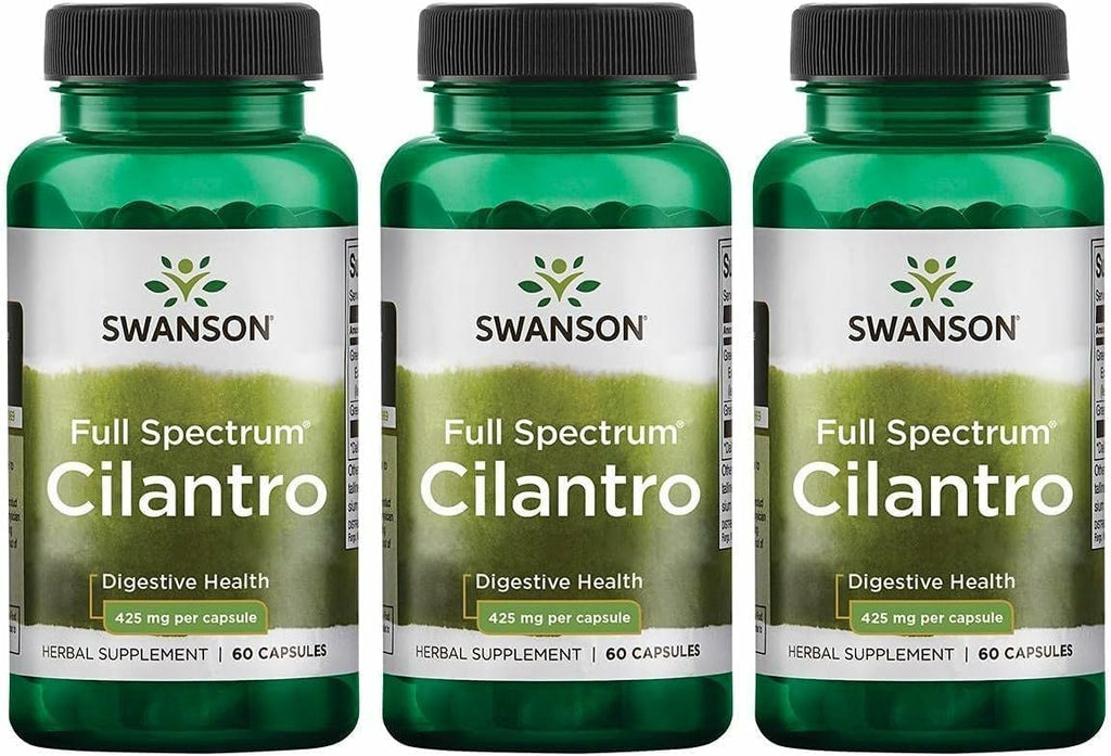 Swanson Full Spectrum Cilantro (Coriandro) - 425 mg, 180 Cápsulas (3 Envases de 60)