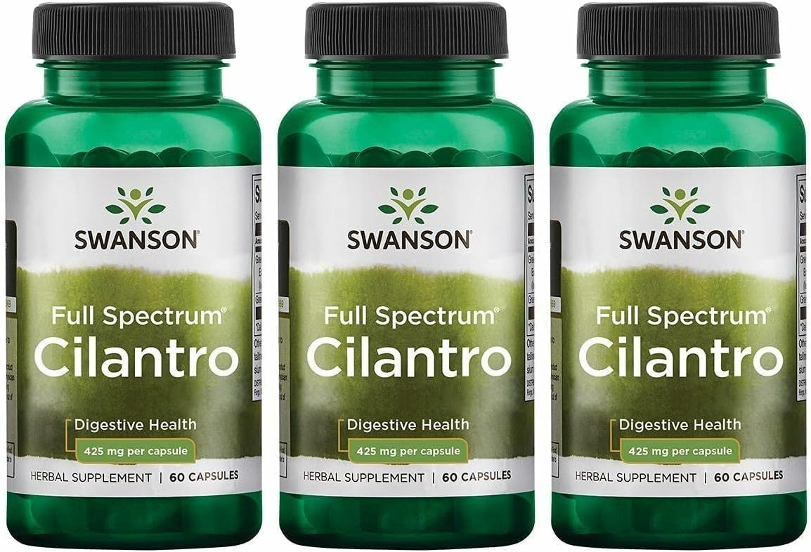 Swanson Full Spectrum Cilantro (Coriandro) - 425 mg, 180 Cápsulas (3 Envases de 60)