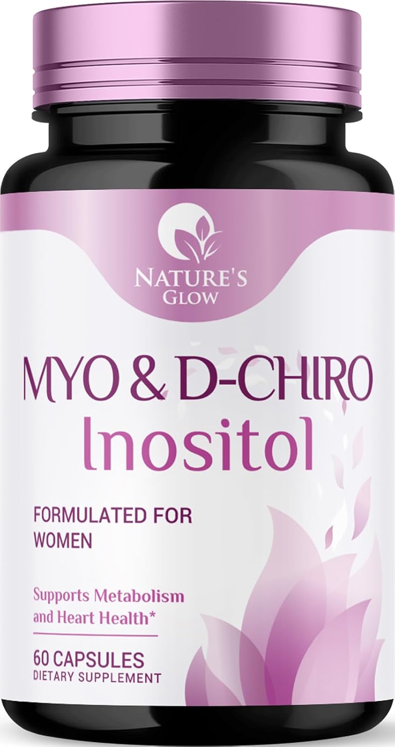 Myo-Inositol y D-Chiro Inositol 1025mg - Ratio 40:1 - Apoyo Ovárico y Hormonal - Vegano - Vitamina B8 - 60 Cápsulas