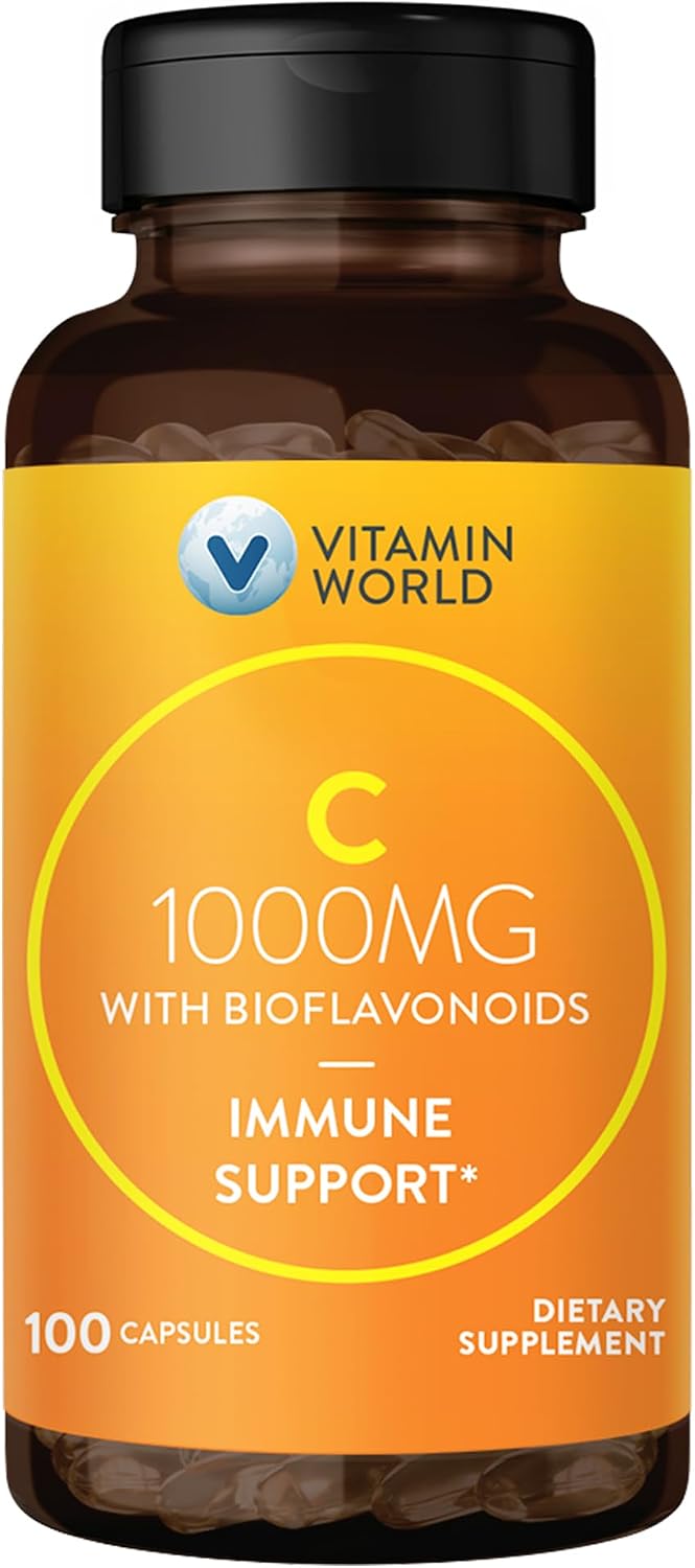 Vitamin World Vitamina C 1000 mg con Bioflavonoides, 100 Cápsulas