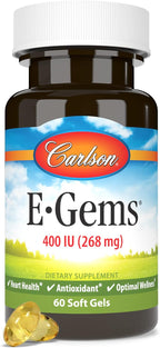 Carlson Labs E-Gems Vitamina E Natural 400 IU, 60 Cápsulas Blandas