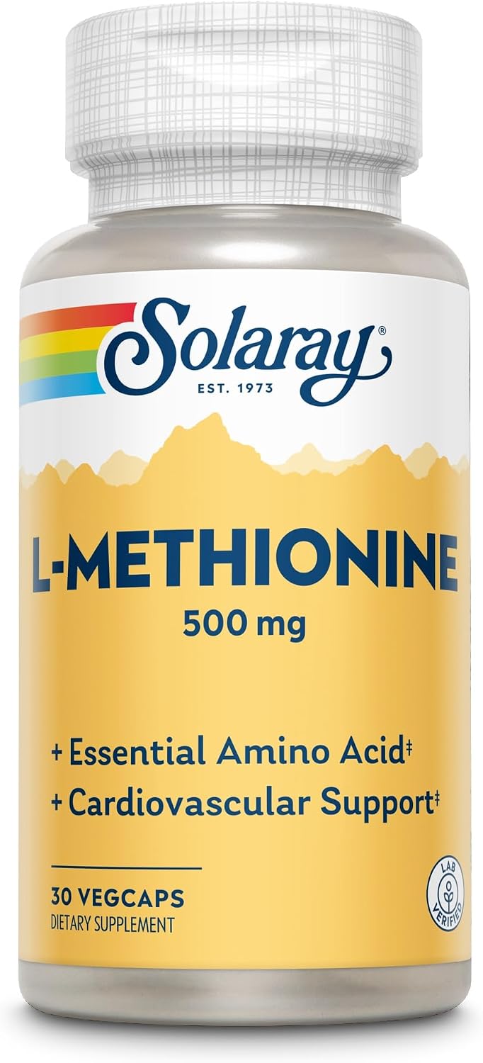 SOLARAY L-Metionina, 500 mg, 30 cápsulas