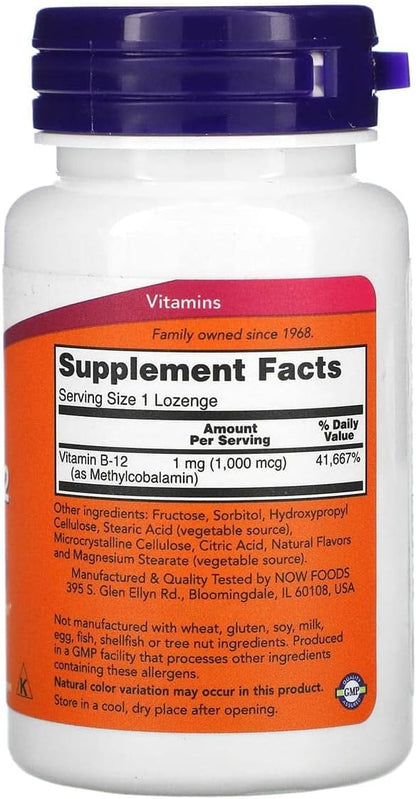 Now Foods, Metil B-12 1000mcg, 200 – Reducción del cansancio y la fatiga: Un aporte adecuado de B12 favorece la – Image 2