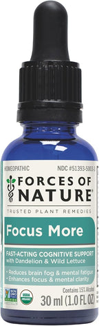Focus More de Forces of Nature - Tintura Sublingual Orgánica para el Apoyo Cognitivo