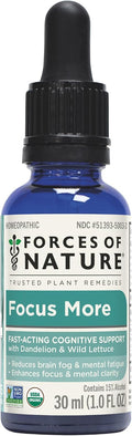 Forces of Nature Focus Supplement, Focus More Medicina Homeopática, Suplemento para la Memoria y Concentración, 30 ml