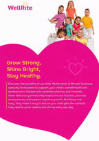 Kids Multivitamin Gummies – Wellrite Multivitamínico para Niños con Vitaminas y Minerales, Crecimiento e Inmunidad, Vegano, Sin Gelatina, Sin Gluten, Sin Frutos Secos, 60 Gomitas, Sabor Fresa y Limón