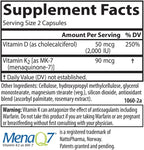 Carlson - Vitamina D3 + K2, 2000 UI (50 mcg) de D3 y 90 mcg de K2 MK-7, 30 Cápsulas