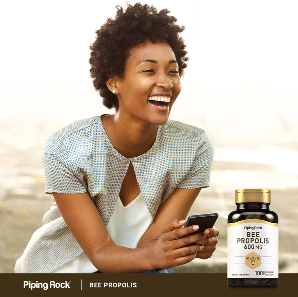 Piping Rock Cápsulas de Extracto de Propóleo de Abeja | 180 Cápsulas | No-GMO, Sin Gluten
