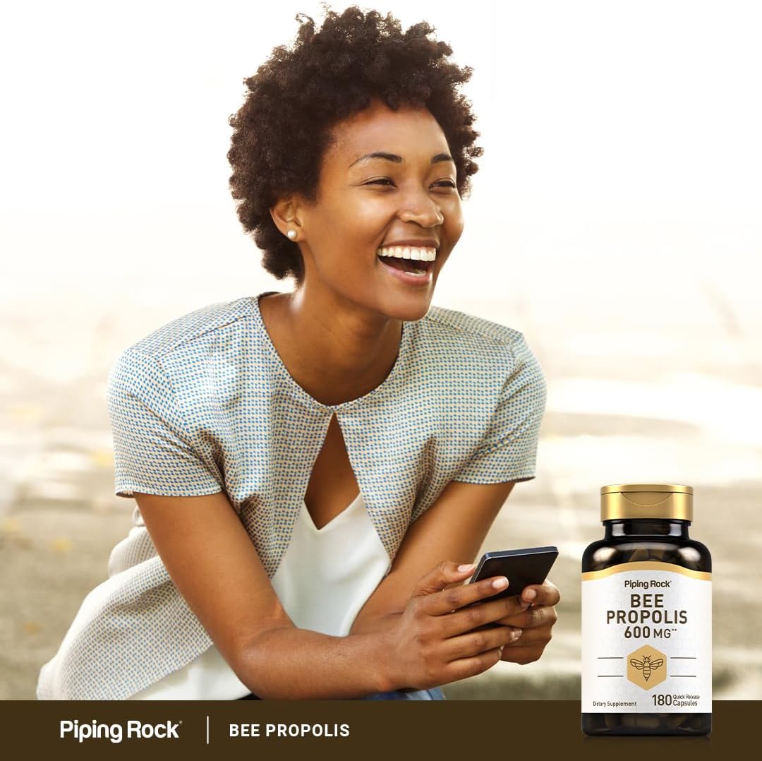 Piping Rock Cápsulas de Extracto de Propóleo de Abeja | 180 Cápsulas | No-GMO, Sin Gluten