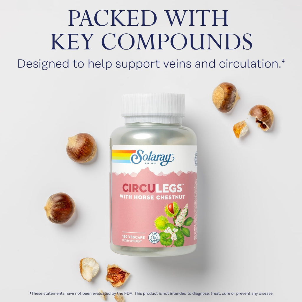 SOLARAY CircuLegs - Herbal Supplement with Horse Chestnut Extract and Vitamin C