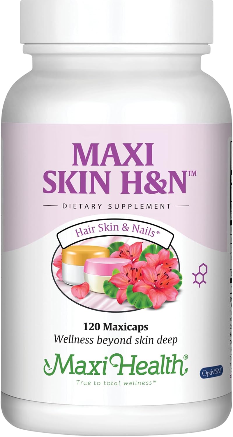 Maxi Health - Vitaminas para Cabello, Piel y Uñas con Biotina y Ácido Hialurónico - 120 Cápsulas
