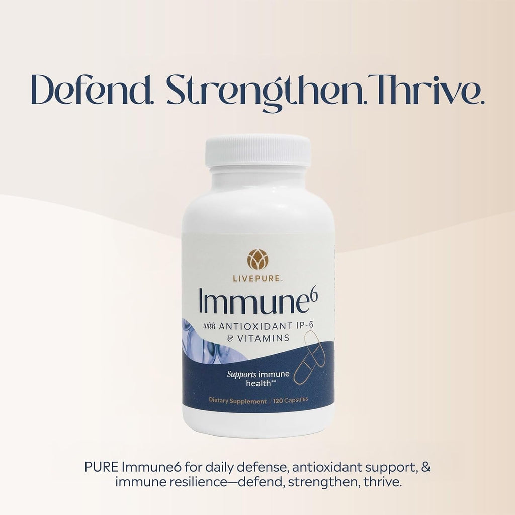 PURE Immune6 - Suplemento Inmunológico con IP6, Selenio, Vitamina C y D3 - 120 Cápsulas