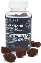 Particle Gominolas para el Cabello Hombre, Suplemento Vegano y Sin Gluten con Vitamina C, Biotina, Zinc y Vitamina B12, Apoyo Diario para el Cabello y Bienestar, Sabor Cereza, 60 Gominolas, 1 Mes