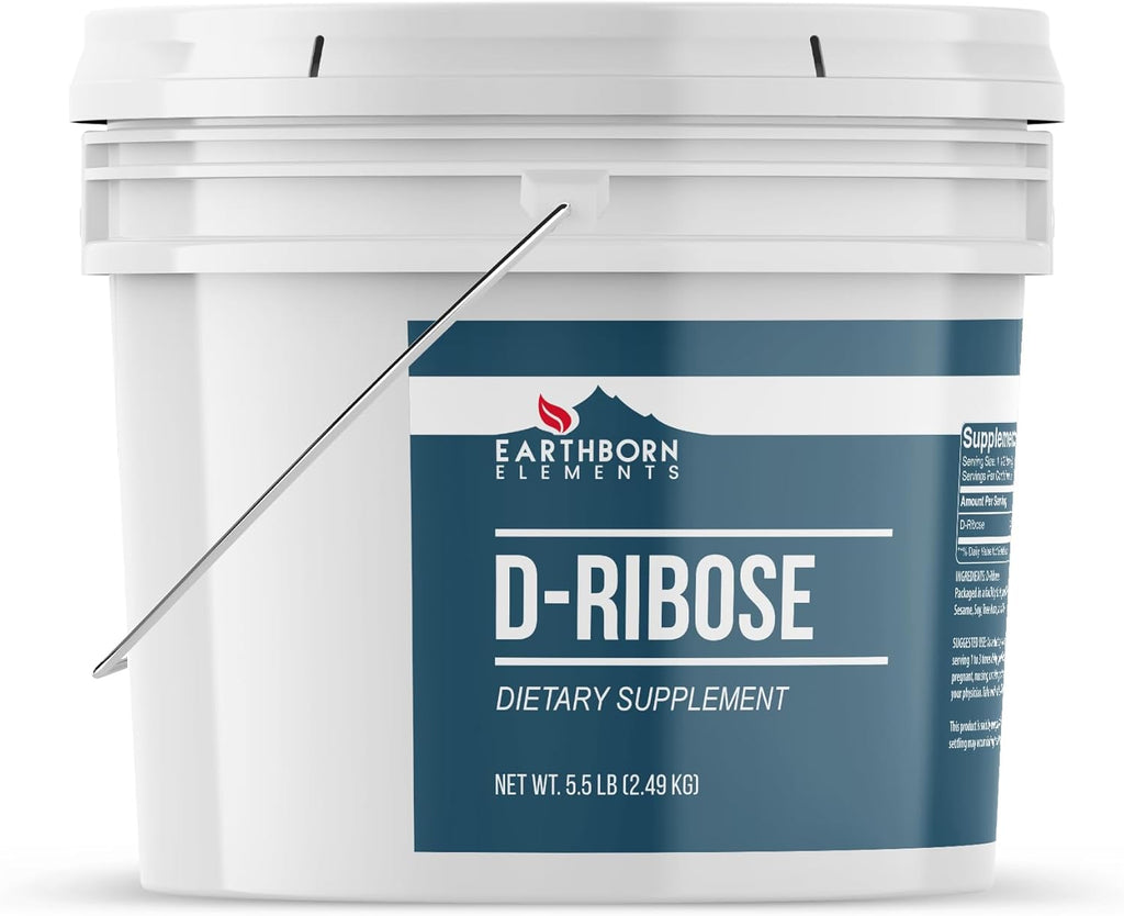 Earthborn Elements D-Ribose en Polvo, 1 Galón (3.78 L), Puro y Sin Aditivos, Complemento Alimenticio
