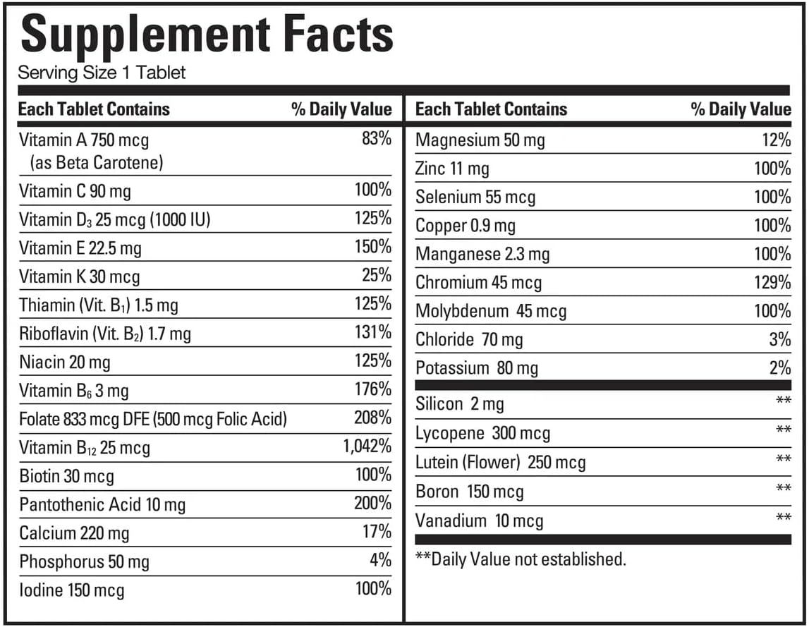 Kirkland Signature Multivitamínico para Adultos 50+ con Calcio, 400 comprimidos