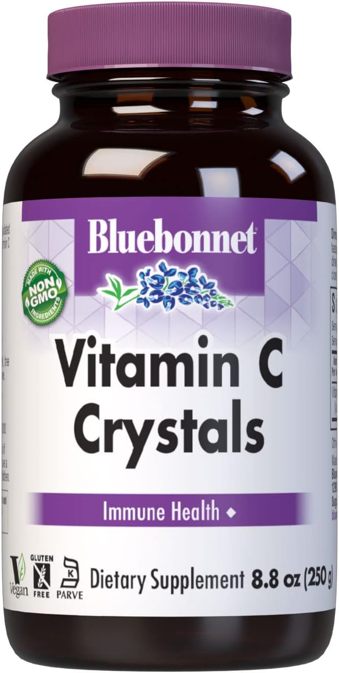 Bluebonnet Nutrition Vitamin C Crystals - 4500 mg per serving - 250 g (8.8 oz) - Soy-Free, Gluten-Free, Vegan