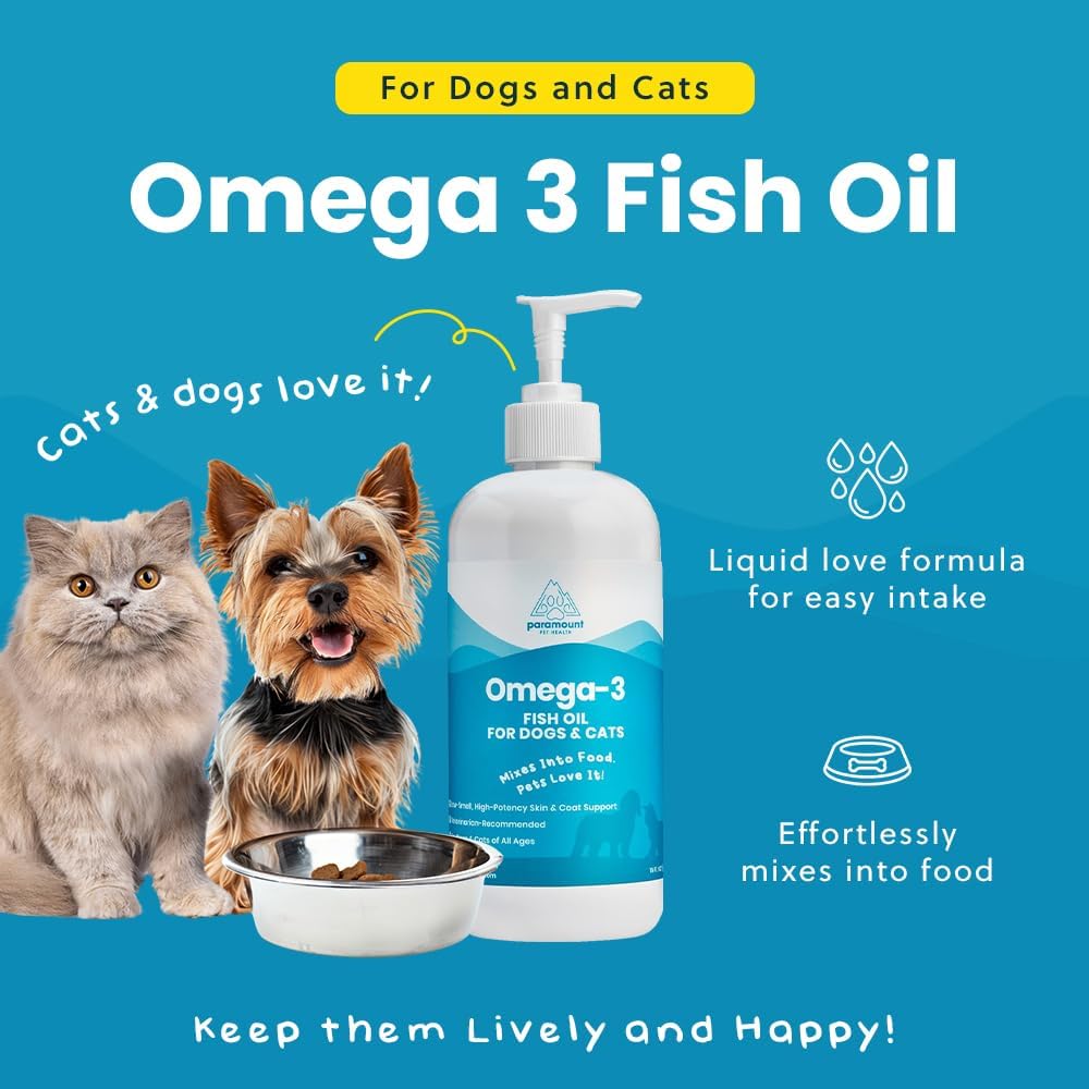 Wild-Caught Omega 3 Fish Oil for Dogs & Cats - 473 ml