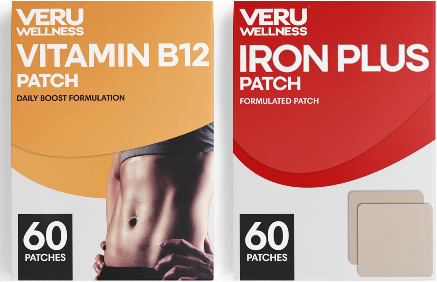 Veru Wellness Parches Energía Duo B12 y Hierro - 120 Parches (42 Días)