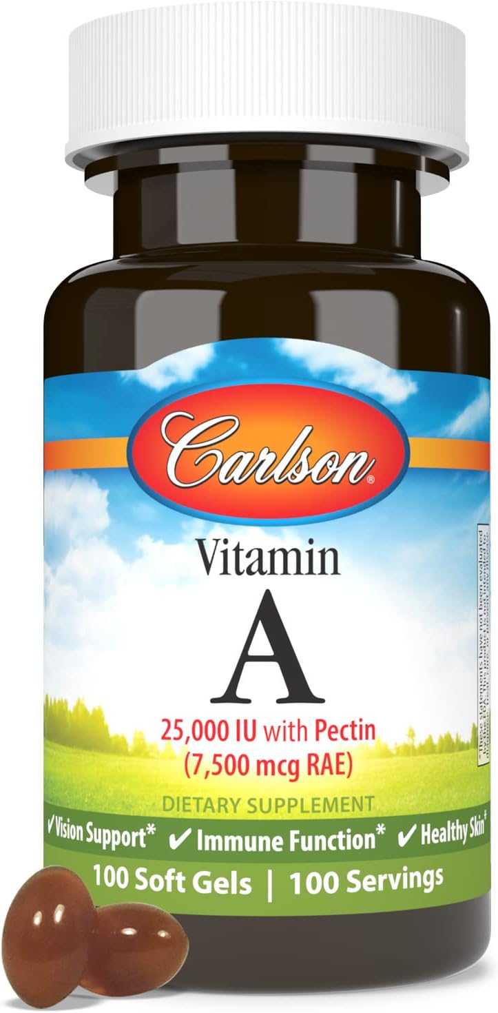 Carlson Labs Vitamin A with Pectin, 25000 IU, 100 Softgels