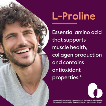 BESTVITE L-Prolina 500mg (240 Cápsulas – Cuidado de la piel: Al ser un componente del colágeno, colabora en la – Image 2